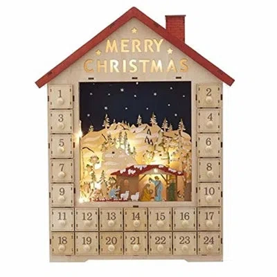 Kurt Adler Battery-operated Advent Calendar House In Multicolor
