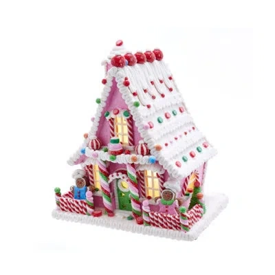 Kurt Adler Battery-operated Candy Led Gingerbread House Table Piece In Multicolored