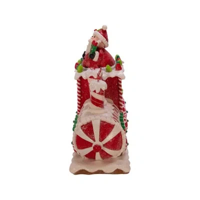 Kurt Adler Battery-operated Gingerbread Junction Led Train Table Piece In Multicolored