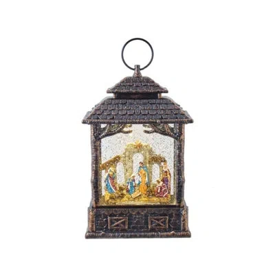 Kurt Adler Battery-operated Led Nativity Scene Water Lantern In Multicolored