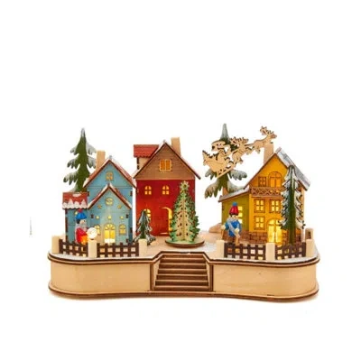 Kurt Adler Battery-operated Village Musical Led House With Motion In Multicolor