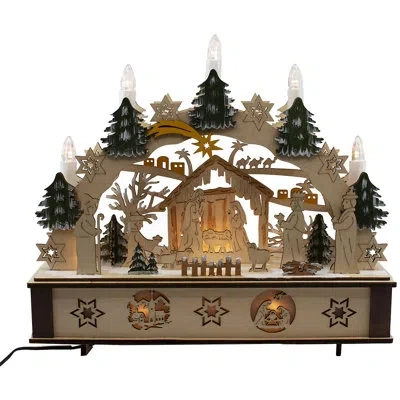 Kurt Adler Battery-operated Wooden Nativity Scene