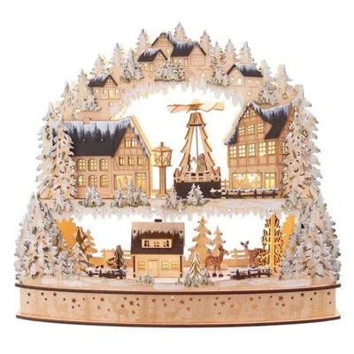 Kurt Adler Battery-operated Wooden Village In Multicolor