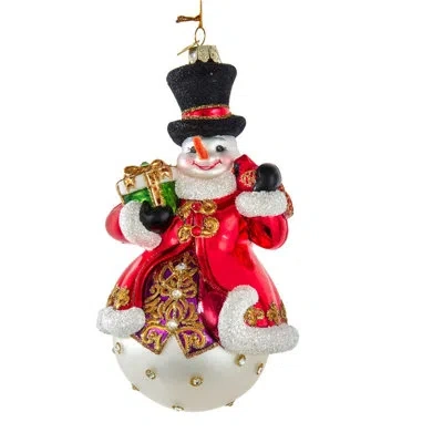 Kurt Adler Bellisimo Snowman With Top Hat Hanging Figurine Ornament