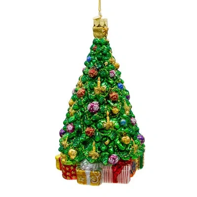 Kurt Adler Bellissimo Glass Christmas Tree Hanging Figurine Ornament