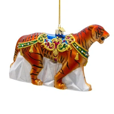 Kurt Adler Bellissimo Glass Tiger Hanging Figurine Ornament