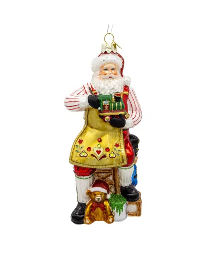 Kurt Adler Bellissimo Glass Workshop Santa Ornament In Multi