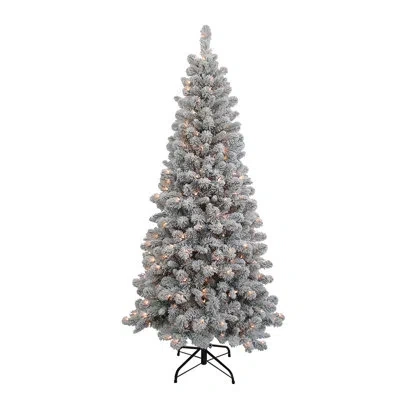 Kurt Adler Brunswick New Flocked Fir Artificial Christmas Tree With 400 Clear Lights