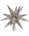 Kurt Adler Champagne & Silver Moravian Star Glitter Tree Topper