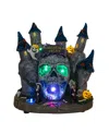 Kurt Adler 6.4-inch Battery Operated Multicolor Led Lighted Skull Castle Table Piece In Black