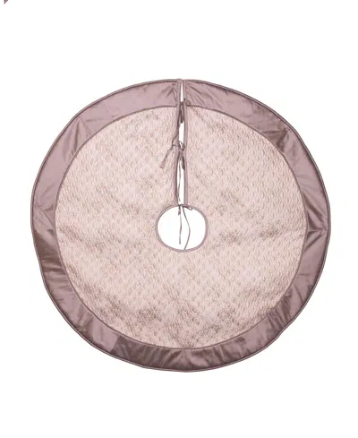 Kurt Adler 48-inch Diamond Jacquard With Gray Dupion Border Tree Skirt