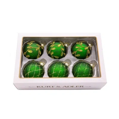 Kurt Adler Embellish 6 Piece Ball Ornament Set
