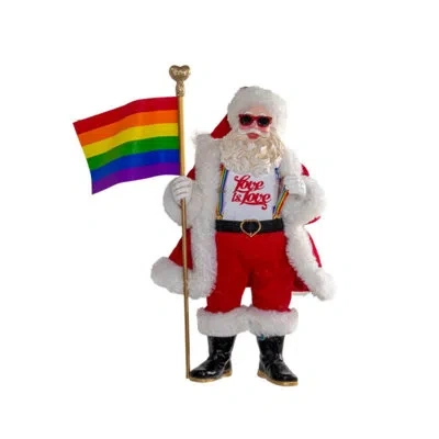 Kurt Adler Fabrich Pride Santa In Multi