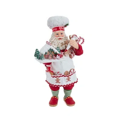 Kurt Adler Fabriché Gingerbread Chef Santa In Multicolored