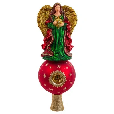 Kurt Adler Finial Angel Treetop With Reflector Hanging Figurine Ornament