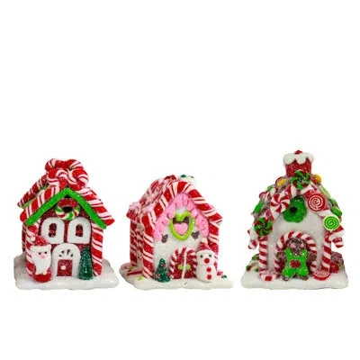 Kurt Adler Gingerbread Led Candy House, 3 Piece Set In Multi