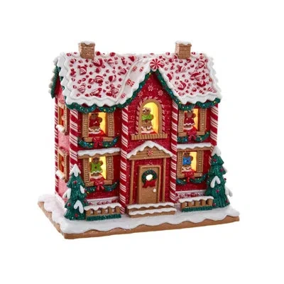 Kurt Adler Gingerbread Led With Music Box Christmas Village In Multicolor