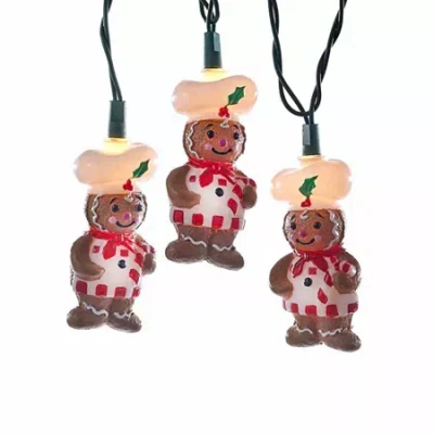Kurt Adler Gingerbread Light Set In Brown