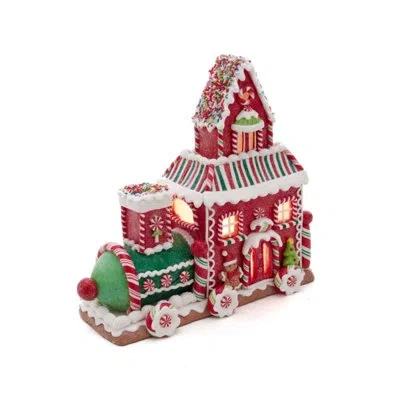 Kurt Adler Gingerbread Train House Holiday Accents & Decor In Multicolored