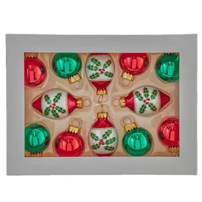 Kurt Adler Glass And Finial Ball Ornament
