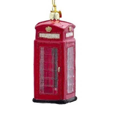 Kurt Adler Glass British Phone Booth Hanging Figurine Ornament
