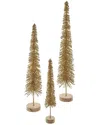 Kurt Adler Gold Glittered Miniature Tree Set In Gold