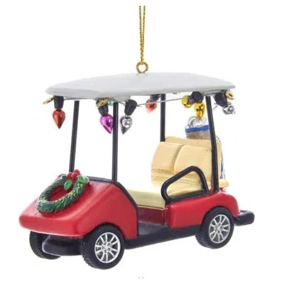 Kurt Adler Golf Cart With Wreath Christmas Tree Hanging Figurine Ornament In Multi
