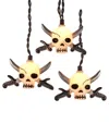 Kurt Adler Ul 10-light Skull With Silver Sword Light Set In White