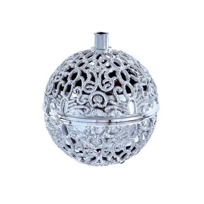 Kurt Adler Hanging Ball Ornament With Motion Sensor And Bird Chirping Sound, Silver, 3"