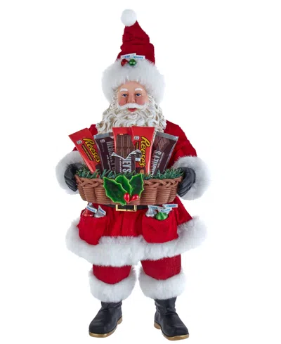 Kurt Adler Hershey Santa With Basket Table Piece In Multicolored