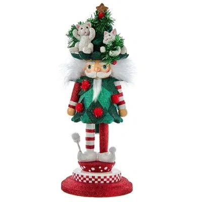 Kurt Adler Hollywood Cats In Tree Hat Nutcracker In Green