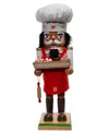 Kurt Adler 15-inch Wooden Chef Nutcracker In Red