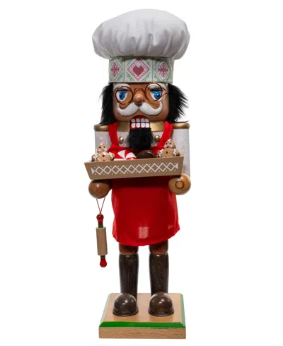 Kurt Adler 15-inch Wooden Chef Nutcracker In Red