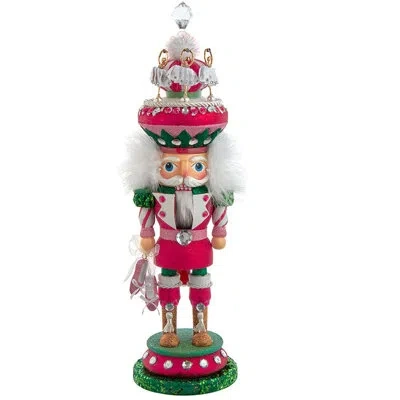Kurt Adler Hollywood Pink And Green Ballet Soldier Nutcracker In Multi