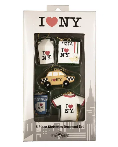 Kurt Adler I Love Ny 3d Mini Ornament 5pc Set In Multi