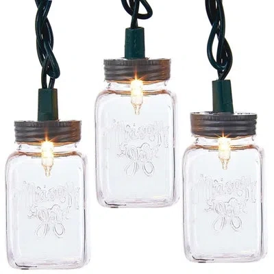 Kurt Adler Indooroutdoor String 10-light Set, Clear Mason Jars, 11.5 Feet