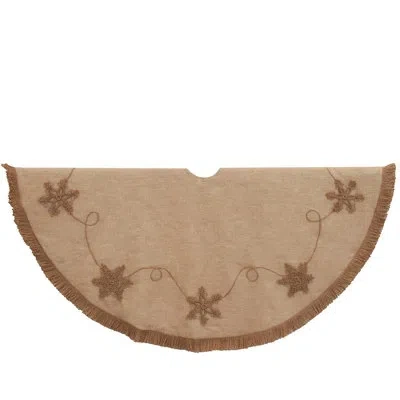 Kurt Adler Jute With Macrame Snowflake Tree Skirt