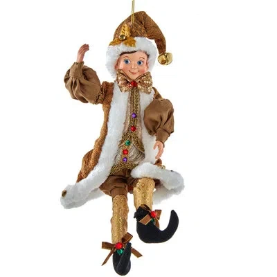 Kurt Adler Kringle Klaus Fortune Gold Elf Ornament