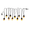 Kurt Adler Lantern With Flicker Flame String Lights In Black