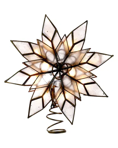 Kurt Adler Led Capiz Clear Star Treetopper In Brown