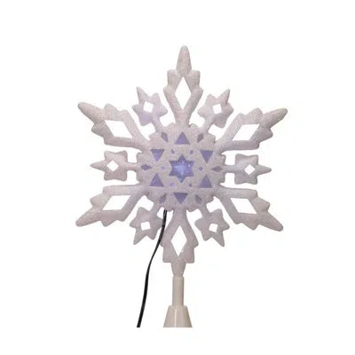 Kurt Adler Led Glitter Snowflake Tree Topper In White