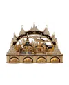Kurt Adler 17.72-inch Wooden Led Light-up Christmas Village With Candle In Brown