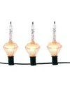 Kurt Adler 7-light Silver Glitter Diamond Bubble Light Set In Yellow