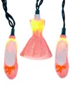 Kurt Adler Ul 10-light Glitter Tutu And Ballet Shoes Set In Orange