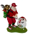 Kurt Adler 11-inch Fabriche Golfer Santa With Oversized Golf Ball In Red