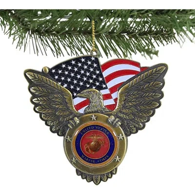 Kurt Adler Metal Ornament For Christmas Tree, U.s. Marine Corps Eagle With Seal In Multicolored