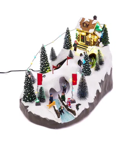 Kurt Adler Motion Led Christmas Skiing Village In Multi