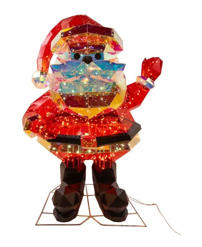 Kurt Adler Led Multifunction Holographic Santa, 30 Inches In Red