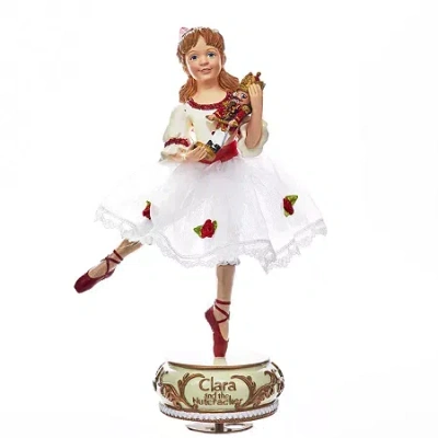 Kurt Adler Musical Clara Plays Music Christmas Tabletop Decor In White