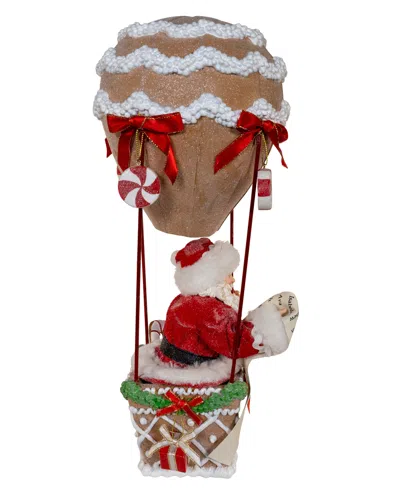 Kurt Adler 12-inch Fabriche Hot Air Balloon Santa In Brown